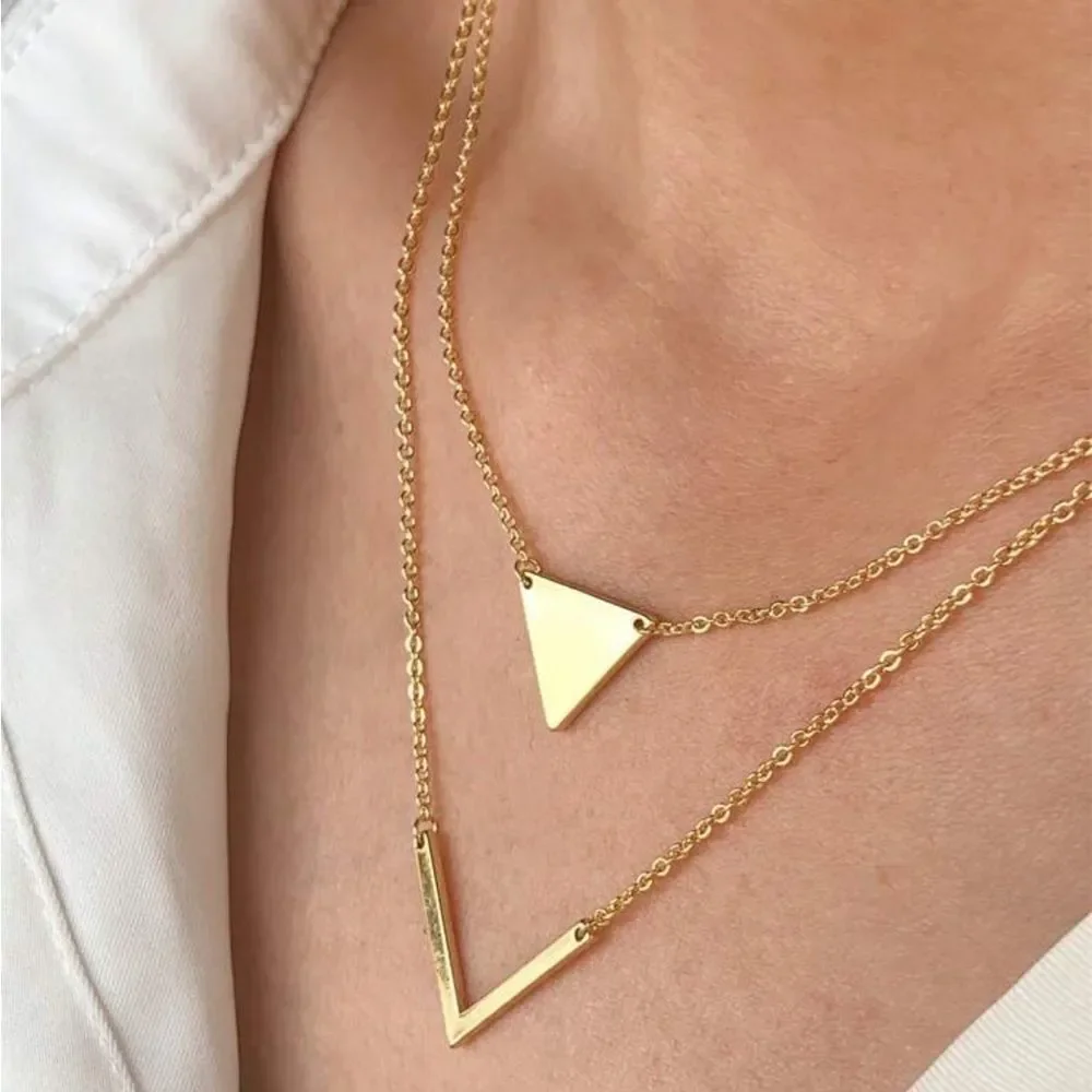 Gold Double Layer Necklace N1128